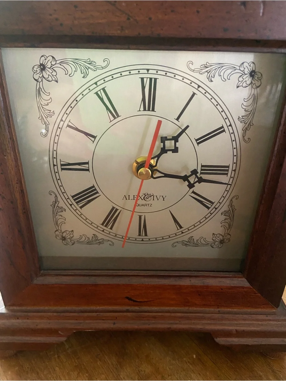 Vintage Mahogany Wood Mantle Clock
